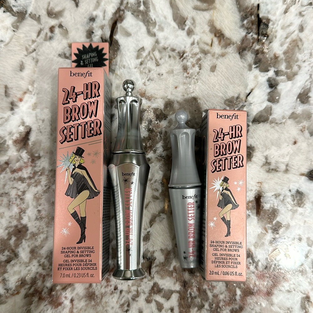 NIB Benefit Cosmetics 24 hour invisible brow setter 2 pack regular & travel size